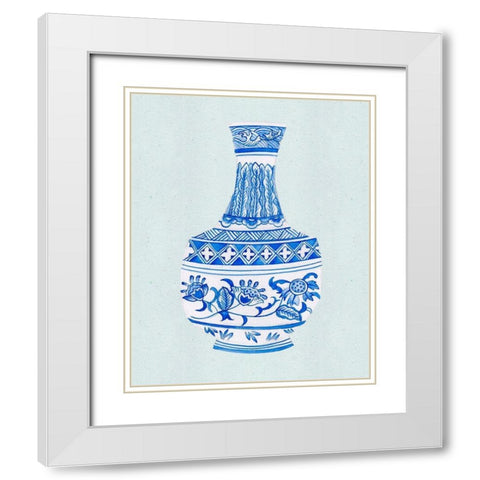 Qing Vase I White Modern Wood Framed Art Print with Double Matting by Wang, Melissa