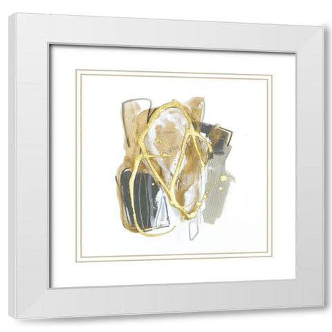 Metallurgy III White Modern Wood Framed Art Print with Double Matting by Vess, June Erica