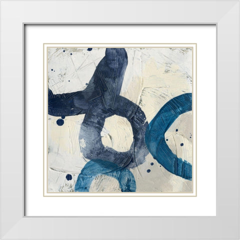 Blue System VIII White Modern Wood Framed Art Print with Double Matting by Vess, June Erica