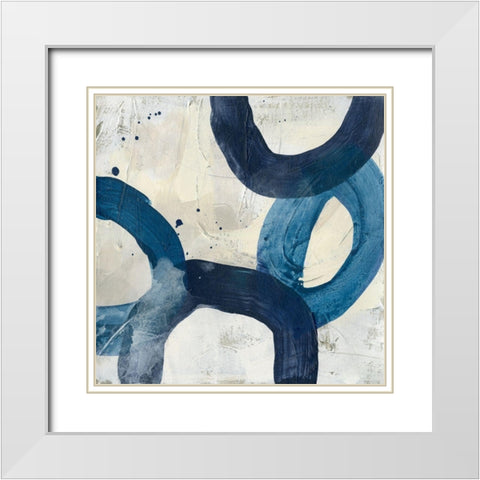 Blue System IX White Modern Wood Framed Art Print with Double Matting by Vess, June Erica