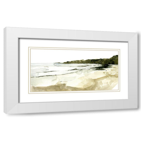 Simple Watercolor Coast I White Modern Wood Framed Art Print with Double Matting by Caroline, Emma