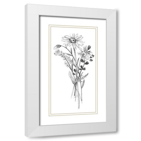 Hiding I White Modern Wood Framed Art Print with Double Matting by Wang, Melissa