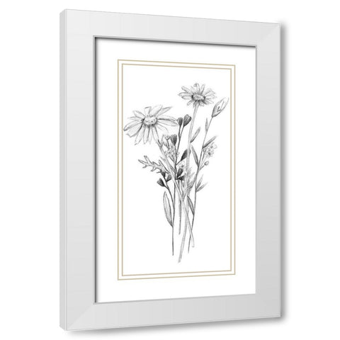 Hiding II White Modern Wood Framed Art Print with Double Matting by Wang, Melissa