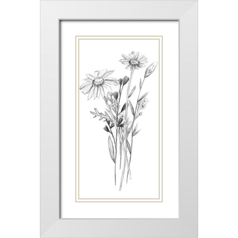 Hiding II White Modern Wood Framed Art Print with Double Matting by Wang, Melissa