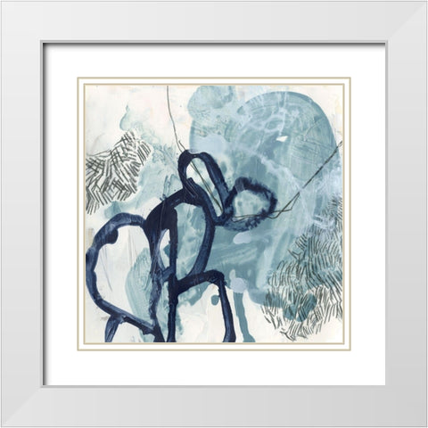 Blue Slate I White Modern Wood Framed Art Print with Double Matting by Vess, June Erica