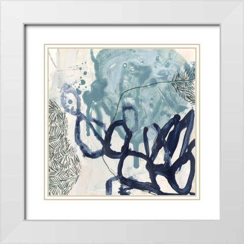 Blue Slate II White Modern Wood Framed Art Print with Double Matting by Vess, June Erica