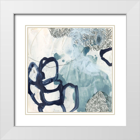 Blue Slate IV White Modern Wood Framed Art Print with Double Matting by Vess, June Erica