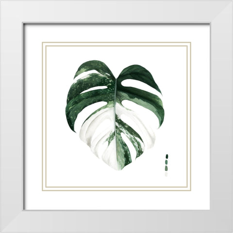 Variegated Monstera I White Modern Wood Framed Art Print with Double Matting by Popp, Grace