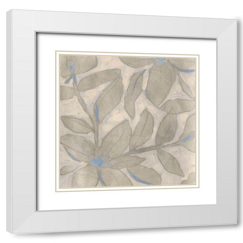 Silvertone Garden I White Modern Wood Framed Art Print with Double Matting by Vess, June Erica