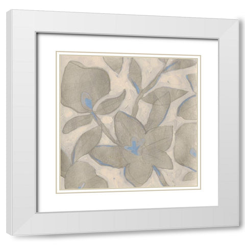 Silvertone Garden III White Modern Wood Framed Art Print with Double Matting by Vess, June Erica
