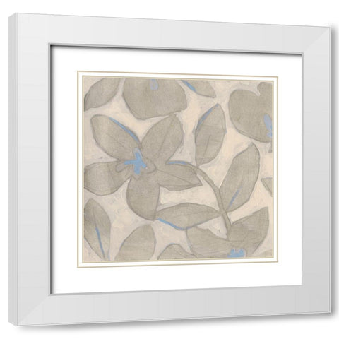 Silvertone Garden IV White Modern Wood Framed Art Print with Double Matting by Vess, June Erica