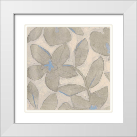 Silvertone Garden IV White Modern Wood Framed Art Print with Double Matting by Vess, June Erica