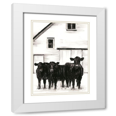 Standing Around I White Modern Wood Framed Art Print with Double Matting by Harper, Ethan