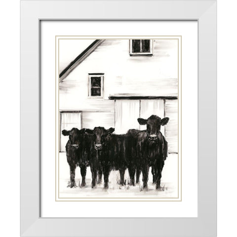 Standing Around I White Modern Wood Framed Art Print with Double Matting by Harper, Ethan