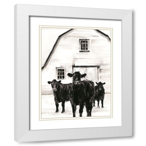 Standing Around II White Modern Wood Framed Art Print with Double Matting by Harper, Ethan