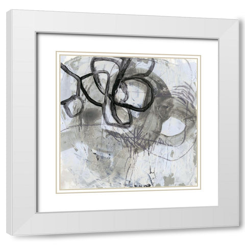 Neutral Swipe II White Modern Wood Framed Art Print with Double Matting by Vess, June Erica