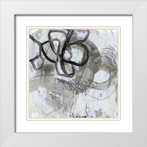 Neutral Swipe II White Modern Wood Framed Art Print with Double Matting by Vess, June Erica