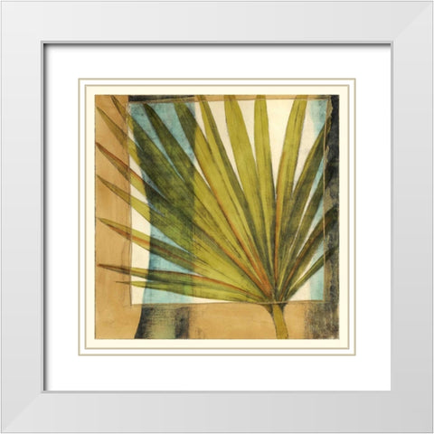 Seaside Palms I White Modern Wood Framed Art Print with Double Matting by Jennifer Goldbergrer