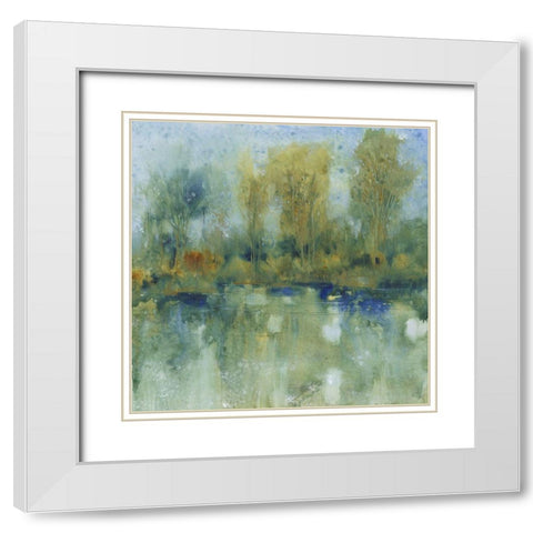 Pond Reflection I White Modern Wood Framed Art Print with Double Matting by OToole, Tim