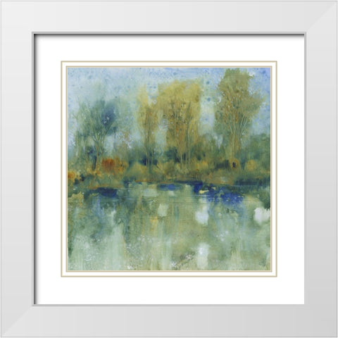 Pond Reflection I White Modern Wood Framed Art Print with Double Matting by OToole, Tim