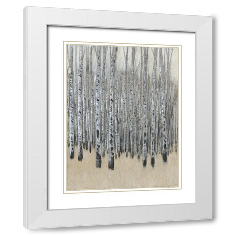 Neutral Aspen I White Modern Wood Framed Art Print with Double Matting by OToole, Tim
