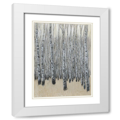 Neutral Aspen II White Modern Wood Framed Art Print with Double Matting by OToole, Tim