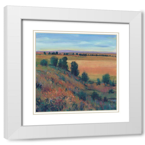 Hilltop View I White Modern Wood Framed Art Print with Double Matting by OToole, Tim