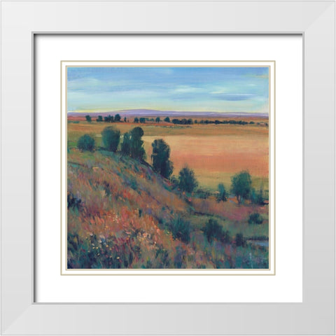 Hilltop View I White Modern Wood Framed Art Print with Double Matting by OToole, Tim