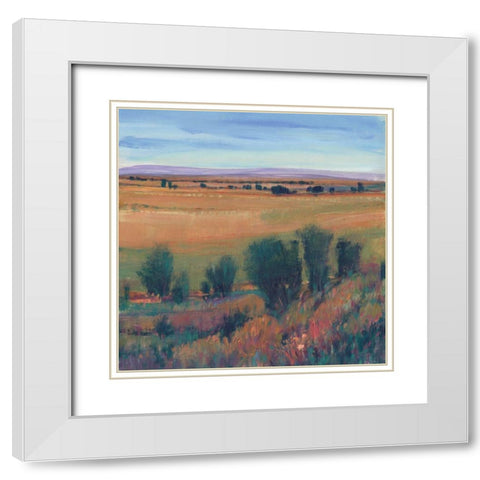 Hilltop View II White Modern Wood Framed Art Print with Double Matting by OToole, Tim