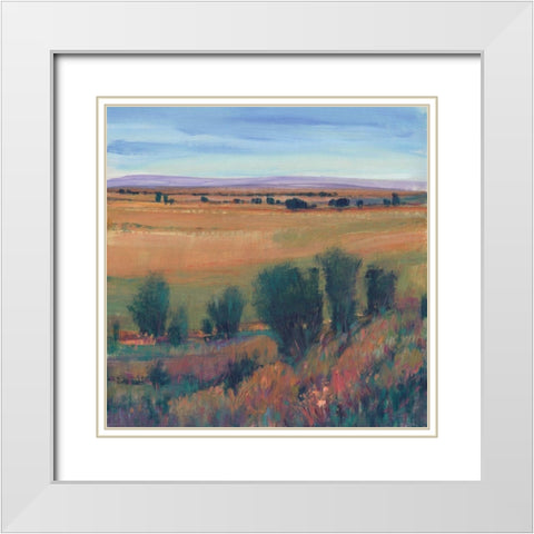 Hilltop View II White Modern Wood Framed Art Print with Double Matting by OToole, Tim