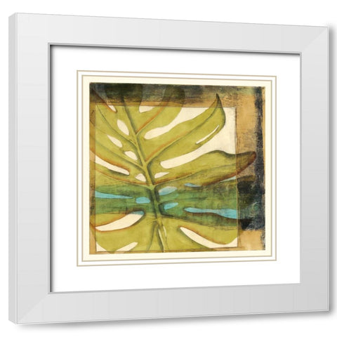 Seaside Palms III White Modern Wood Framed Art Print with Double Matting by Jennifer Goldbergrer
