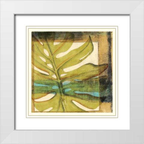 Seaside Palms III White Modern Wood Framed Art Print with Double Matting by Jennifer Goldbergrer