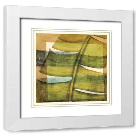 Seaside Palms IV White Modern Wood Framed Art Print with Double Matting by Jennifer Goldbergrer