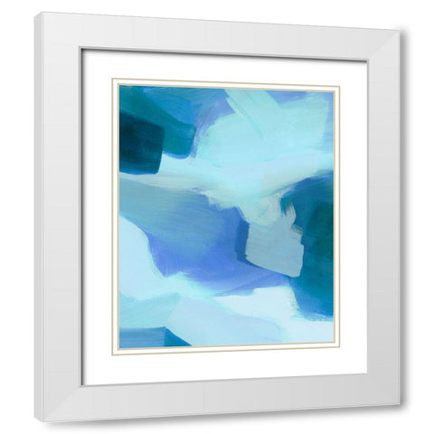 Lapis Pools I White Modern Wood Framed Art Print with Double Matting by Popp, Grace
