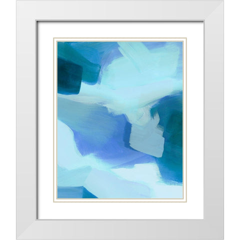 Lapis Pools I White Modern Wood Framed Art Print with Double Matting by Popp, Grace