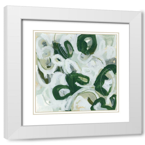 Moss Reaction I White Modern Wood Framed Art Print with Double Matting by Vess, June Erica