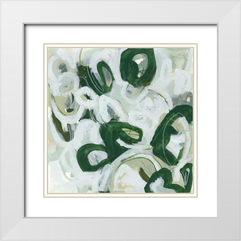 Moss Reaction I White Modern Wood Framed Art Print with Double Matting by Vess, June Erica