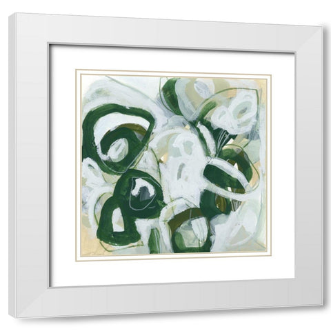 Moss Reaction II White Modern Wood Framed Art Print with Double Matting by Vess, June Erica