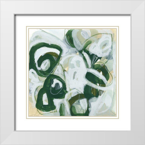 Moss Reaction II White Modern Wood Framed Art Print with Double Matting by Vess, June Erica
