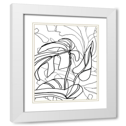 Tropical Lines II White Modern Wood Framed Art Print with Double Matting by Vess, June Erica