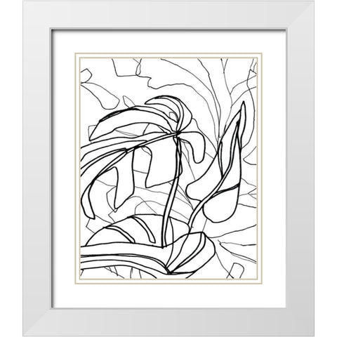 Tropical Lines II White Modern Wood Framed Art Print with Double Matting by Vess, June Erica