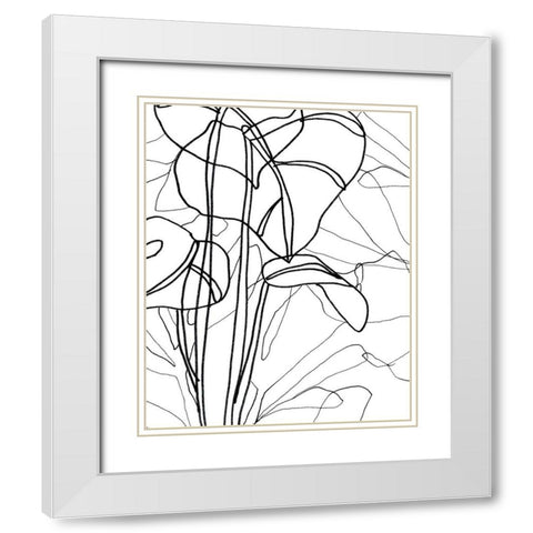 Tropical Lines III White Modern Wood Framed Art Print with Double Matting by Vess, June Erica