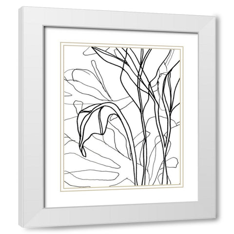 Tropical Lines IV White Modern Wood Framed Art Print with Double Matting by Vess, June Erica