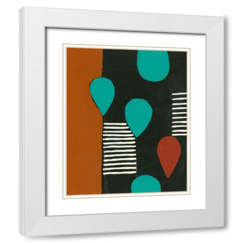 Rust and Teal Patterns III White Modern Wood Framed Art Print with Double Matting by Moore, Regina