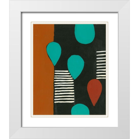 Rust and Teal Patterns III White Modern Wood Framed Art Print with Double Matting by Moore, Regina