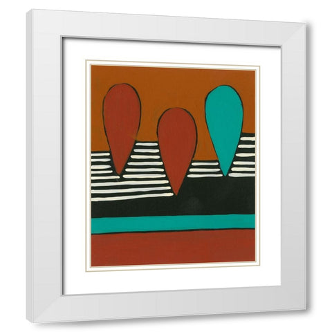 Rust and Teal Patterns X White Modern Wood Framed Art Print with Double Matting by Moore, Regina