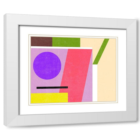 Color Composition I White Modern Wood Framed Art Print with Double Matting by Wang, Melissa