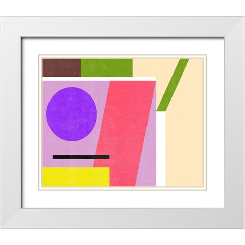 Color Composition I White Modern Wood Framed Art Print with Double Matting by Wang, Melissa