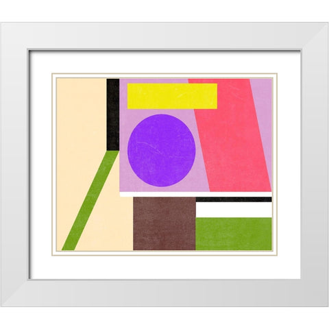 Color Composition II White Modern Wood Framed Art Print with Double Matting by Wang, Melissa