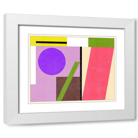 Color Composition III White Modern Wood Framed Art Print with Double Matting by Wang, Melissa